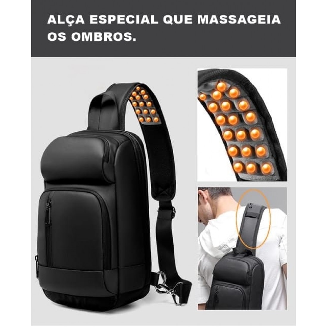 Mochila Transversal Masculina Conforto